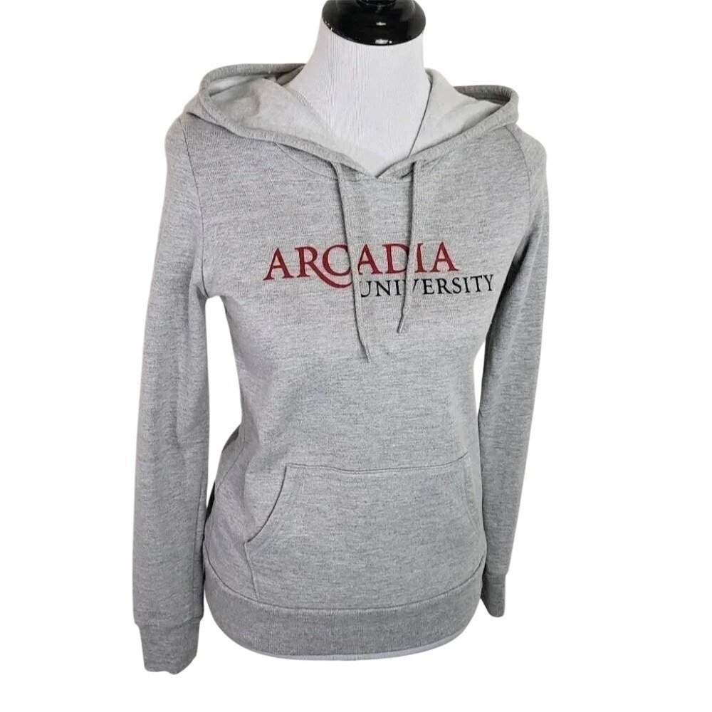 Champion Hoodie XS Gray Arcadia University Collegiate Pullover Sweatshirt